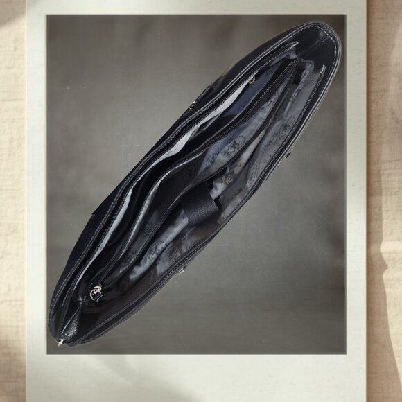 BHPC Luxury Black Leather Briefcase | Laptop Bag | Business Travel Messenger Bag - Picture 3 of 6